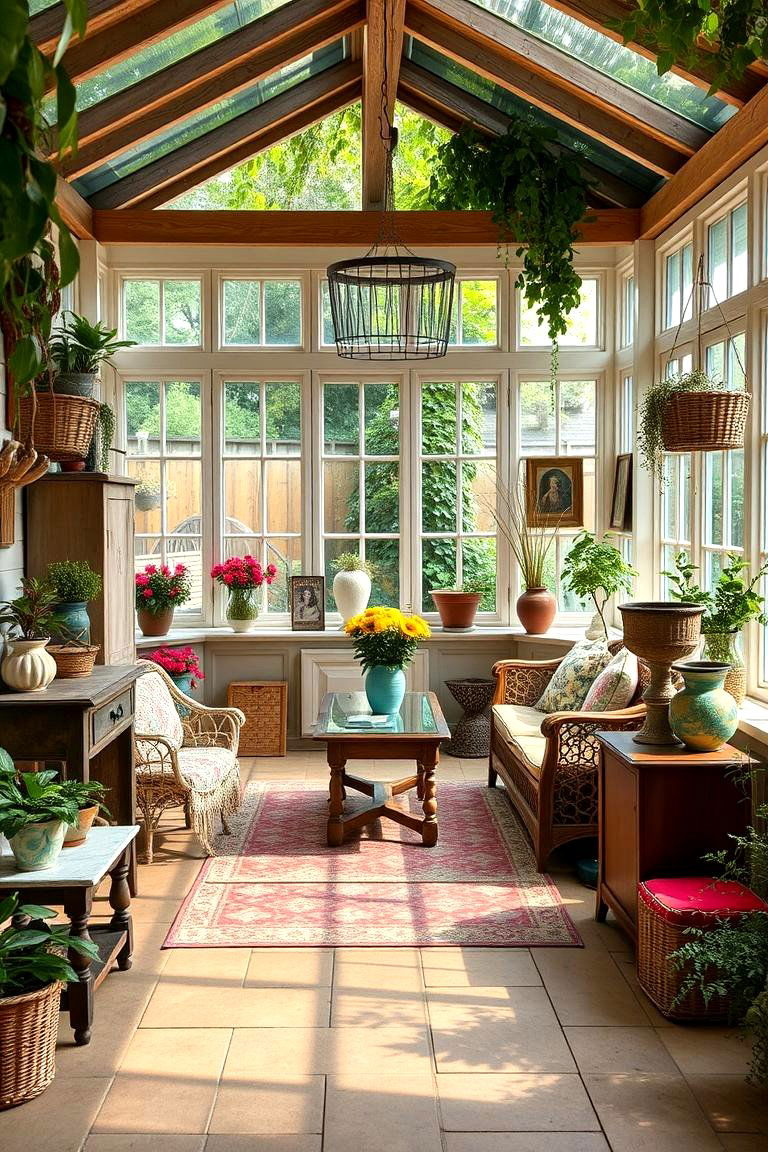 Incorporate Vintage Finds for Unique Charm - 25 Garden Room Ideas