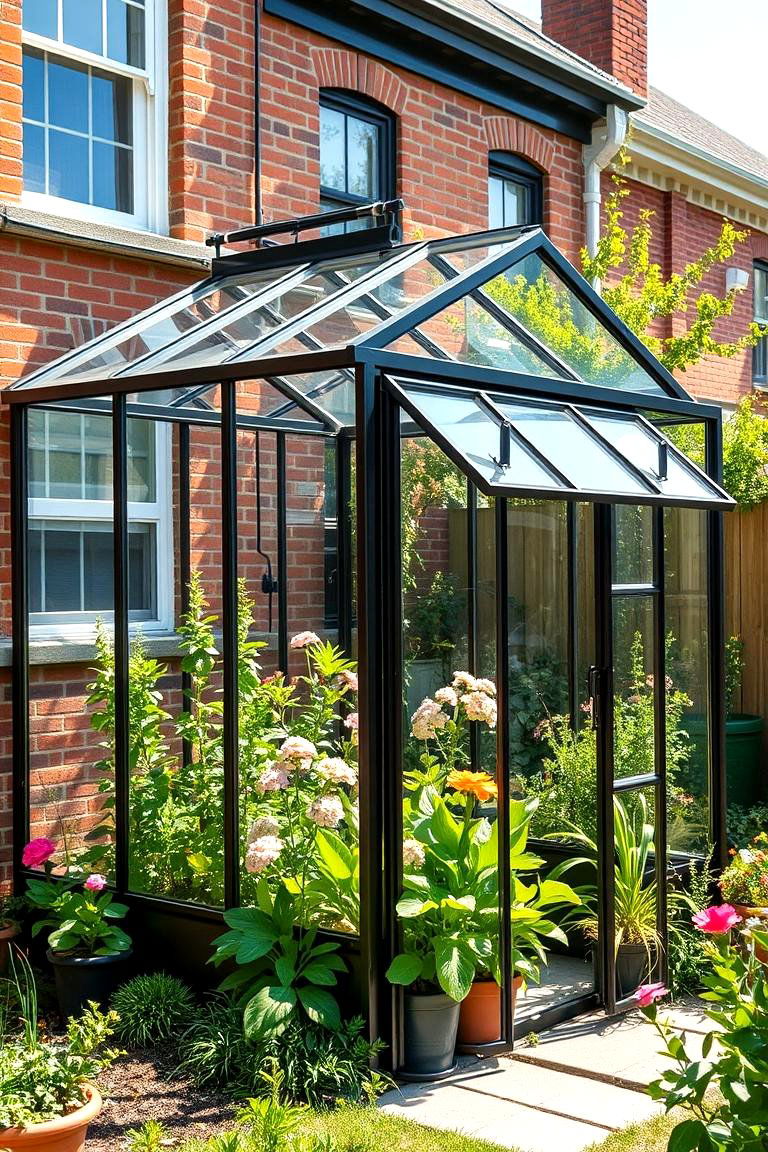 Incorporate a Greenhouse for Year Round Gardening - 25 Townhouse Backyard Ideas