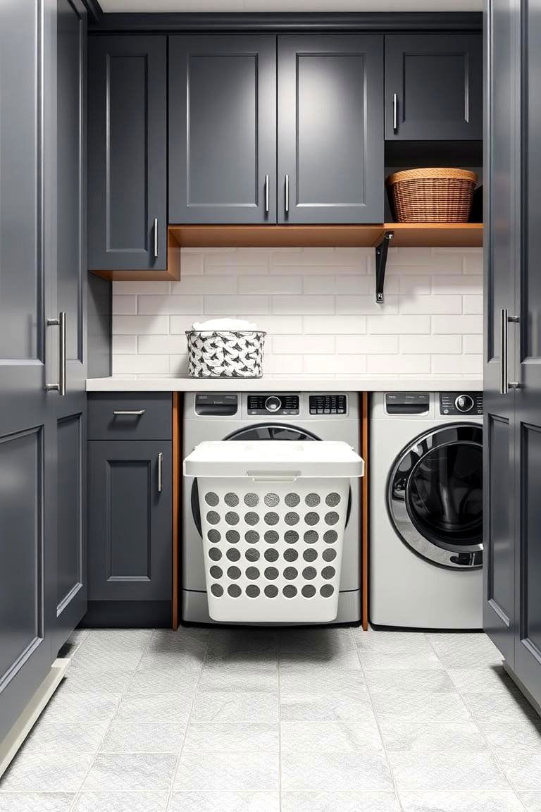 Incorporate a Hidden Hamper - 25 Garage Laundry Room Ideas