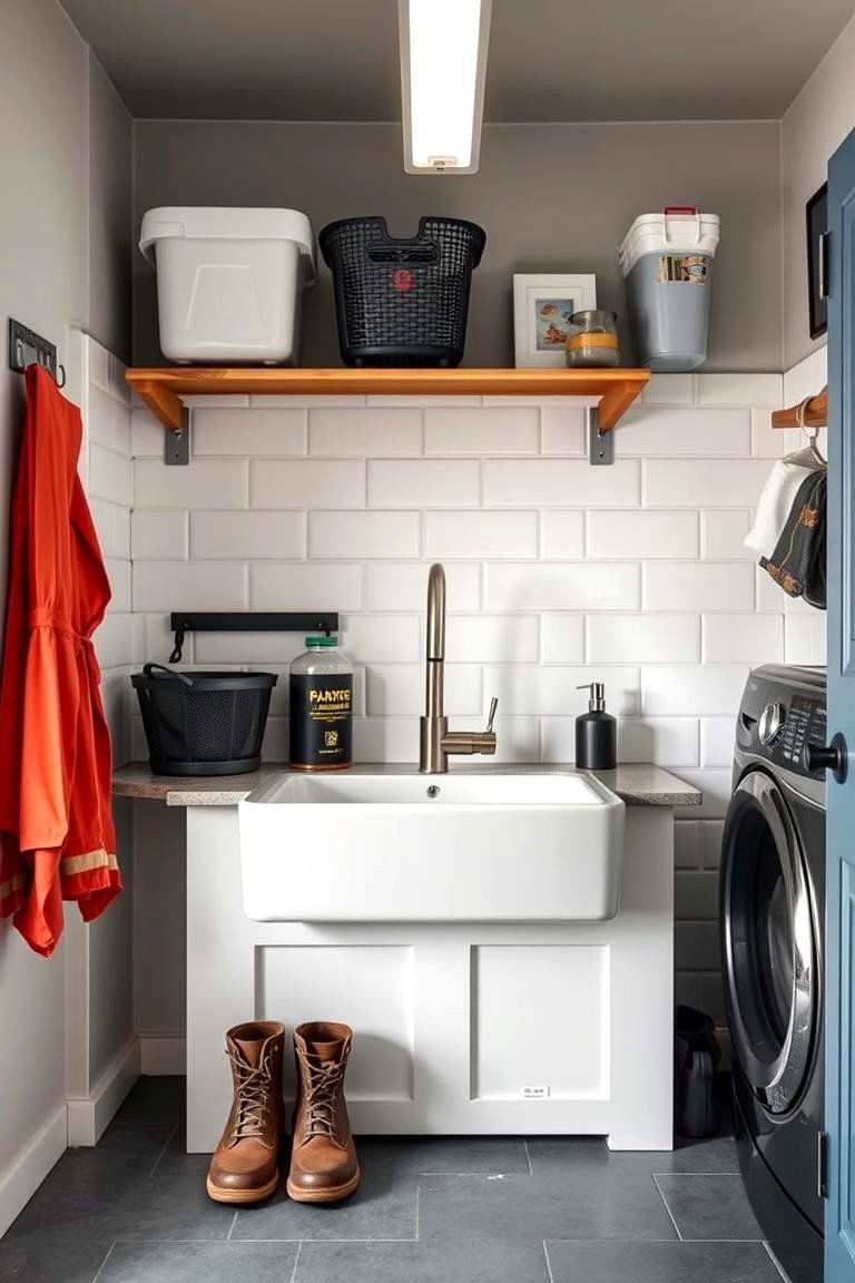 Incorporate a Mud Sink for Cleaning Shoes - 25 Garage Laundry Room Ideas