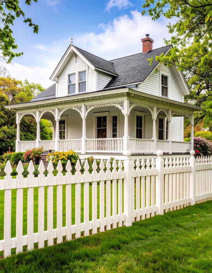 Incorporate a Picket Fence for a Traditional Look Victorian Porch Ideas