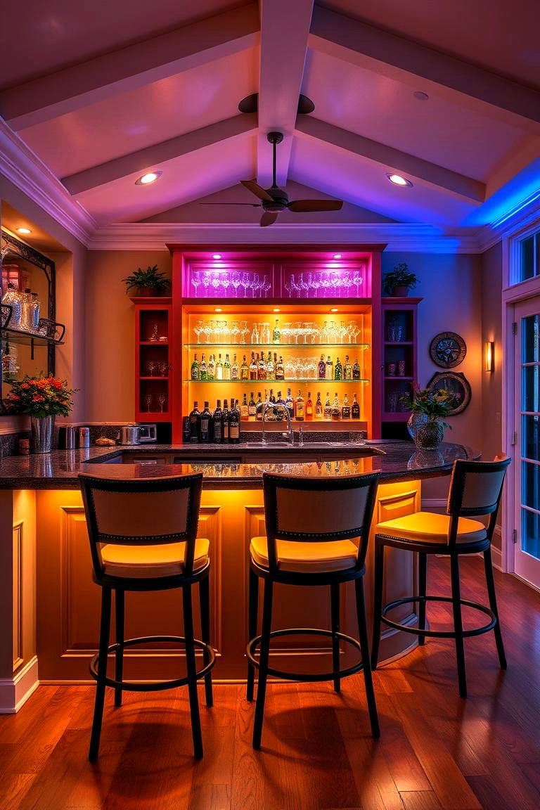 Incorporate a Stylish Bar Area for Entertaining - 25 Florida Room Ideas
