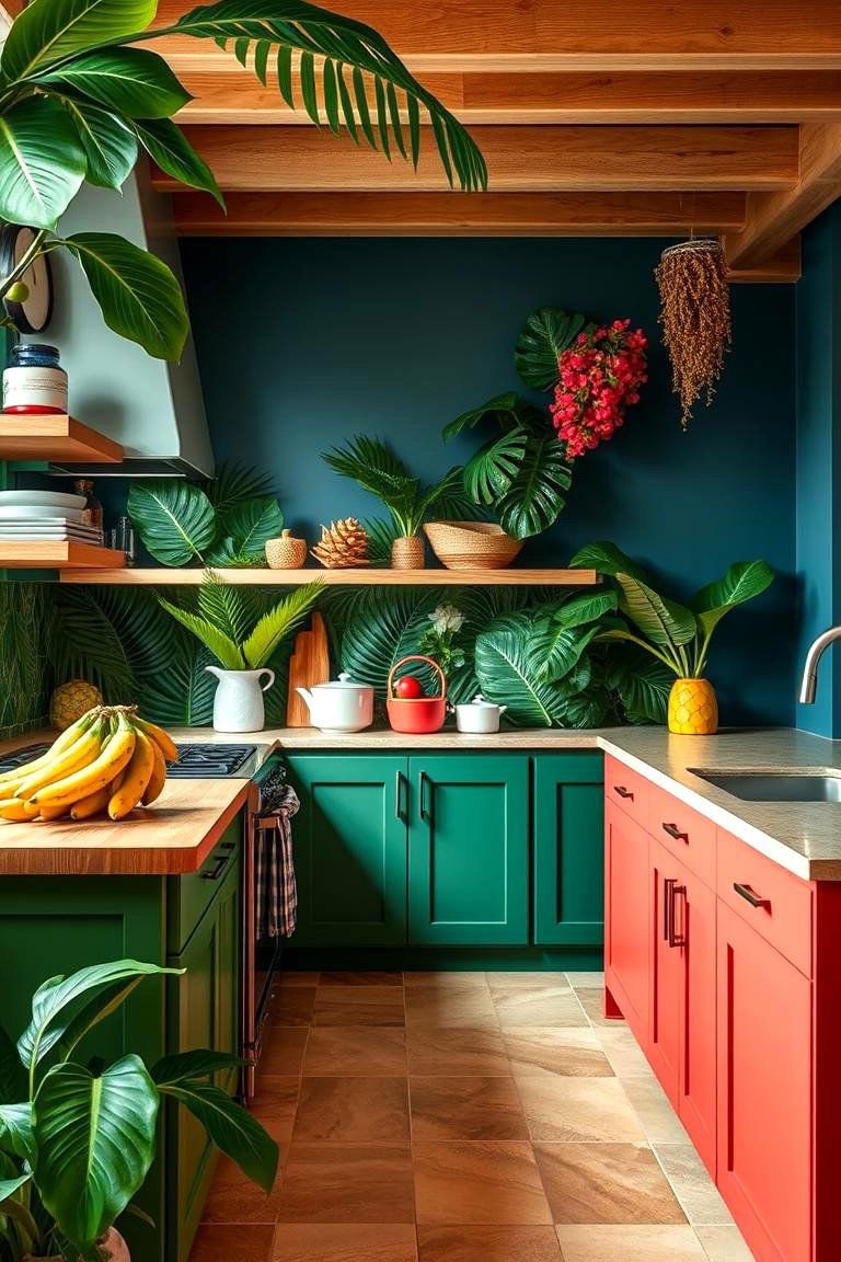 Incorporate a Tropical Color Palette - 25 Tropical Kitchen Ideas