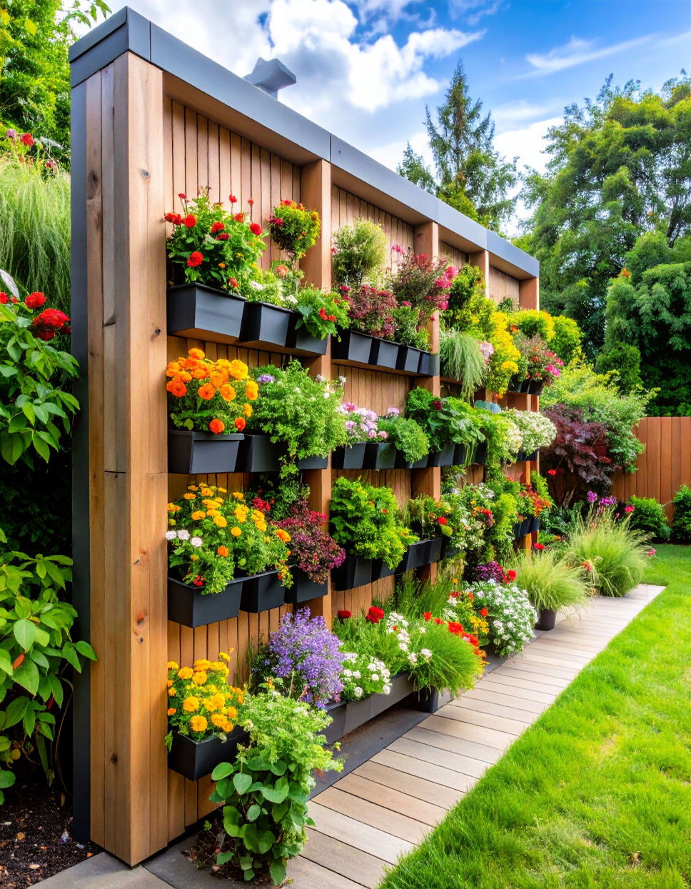 Incorporate a Vertical Planter Wall