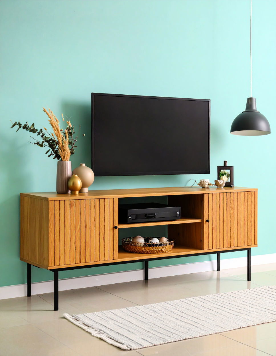 Incorporating Decorative Trays to Organize and Elevate Tv Console Decor Ideas