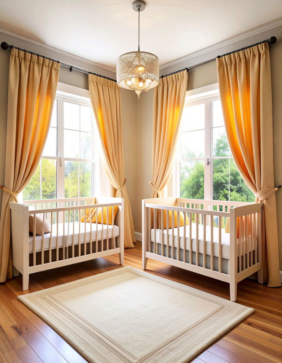 Incorporating Dimmable Blackout Curtains Twin Nursery Ideas