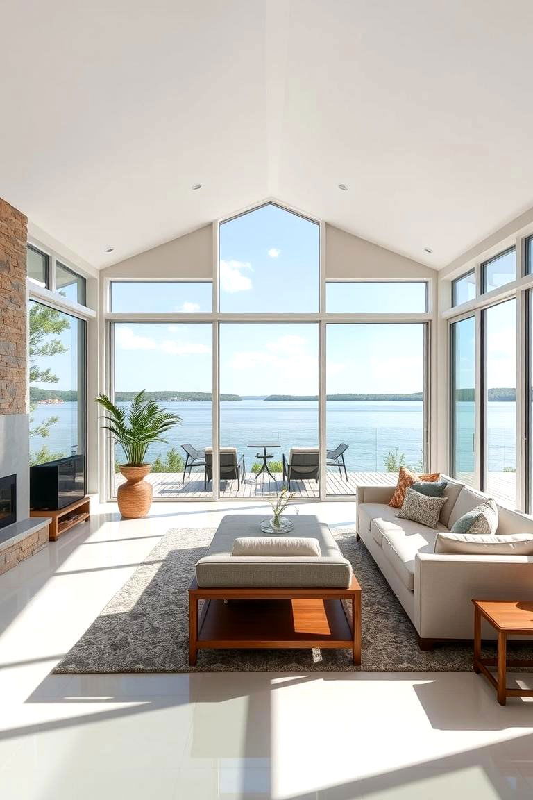 Incorporating Large Windows and Glass Doors - 25 Lake House Decorating Ideas