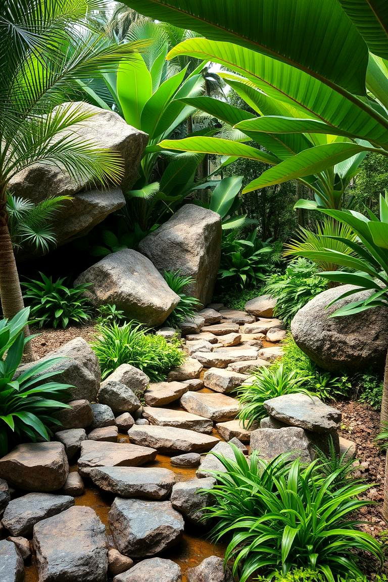 Incorporating Natural Stone Elements - 25 Tropical Landscape Ideas