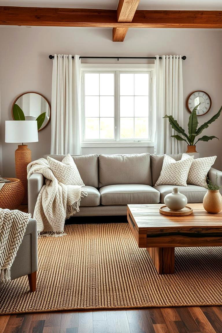Incorporating Natural Textures and Materials - 25 Transitional Living Room Ideas