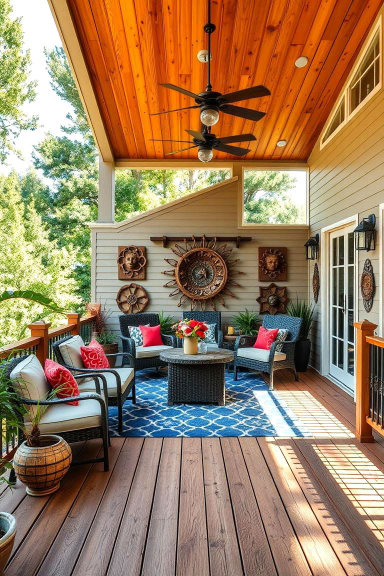 Incorporating Outdoor Art and Decor Elements - 25 Large Deck Ideas