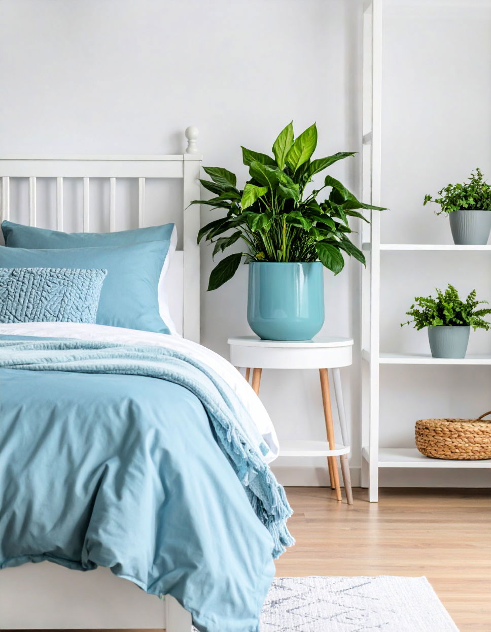 Incorporating Plants with Turquoise Planters Turquoise Bedroom Ideas