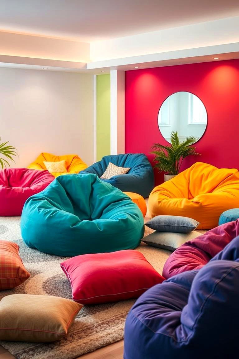 Incorporating a Cozy Bean Bag Lounge - 25 Man Cave Design Ideas