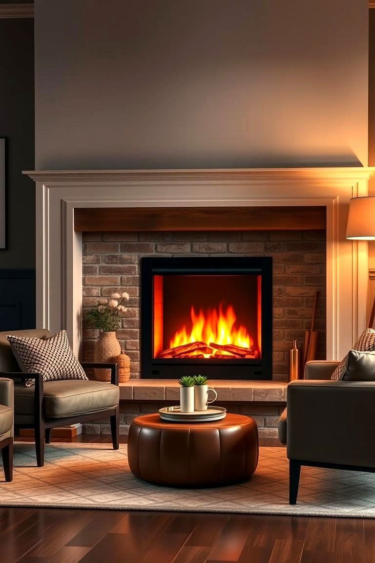 Incorporating a Cozy Fireplace or Electric Heater - 25 Man Cave Ideas