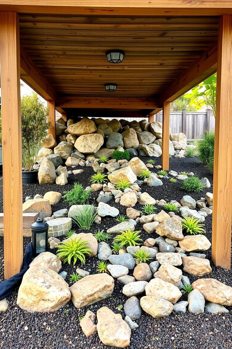 Incorporating a Rock Garden - 25 Under Deck Landscaping Ideas