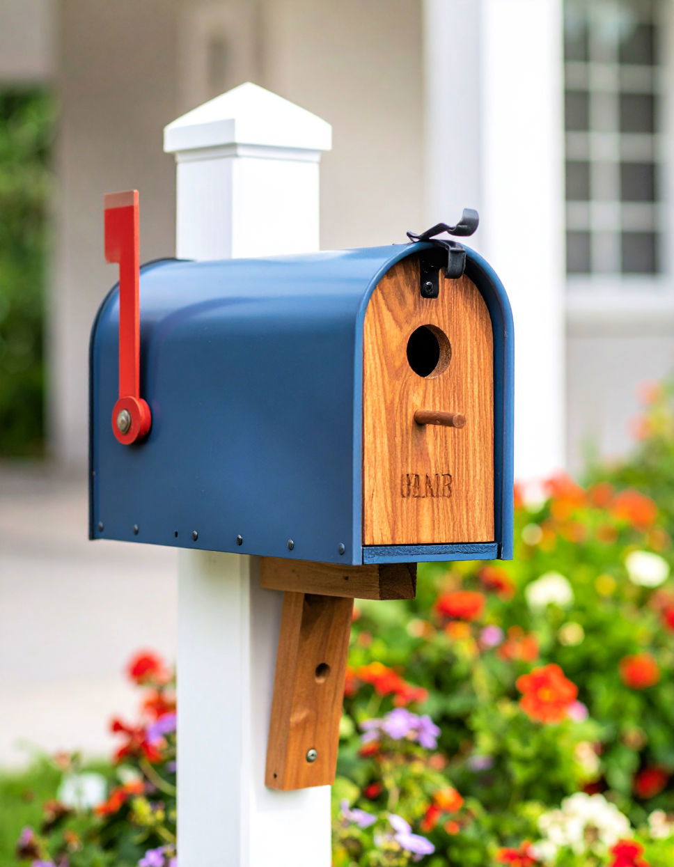 Incorporating a Small Birdhouse or Bird Feeder Mailbox Post Ideas