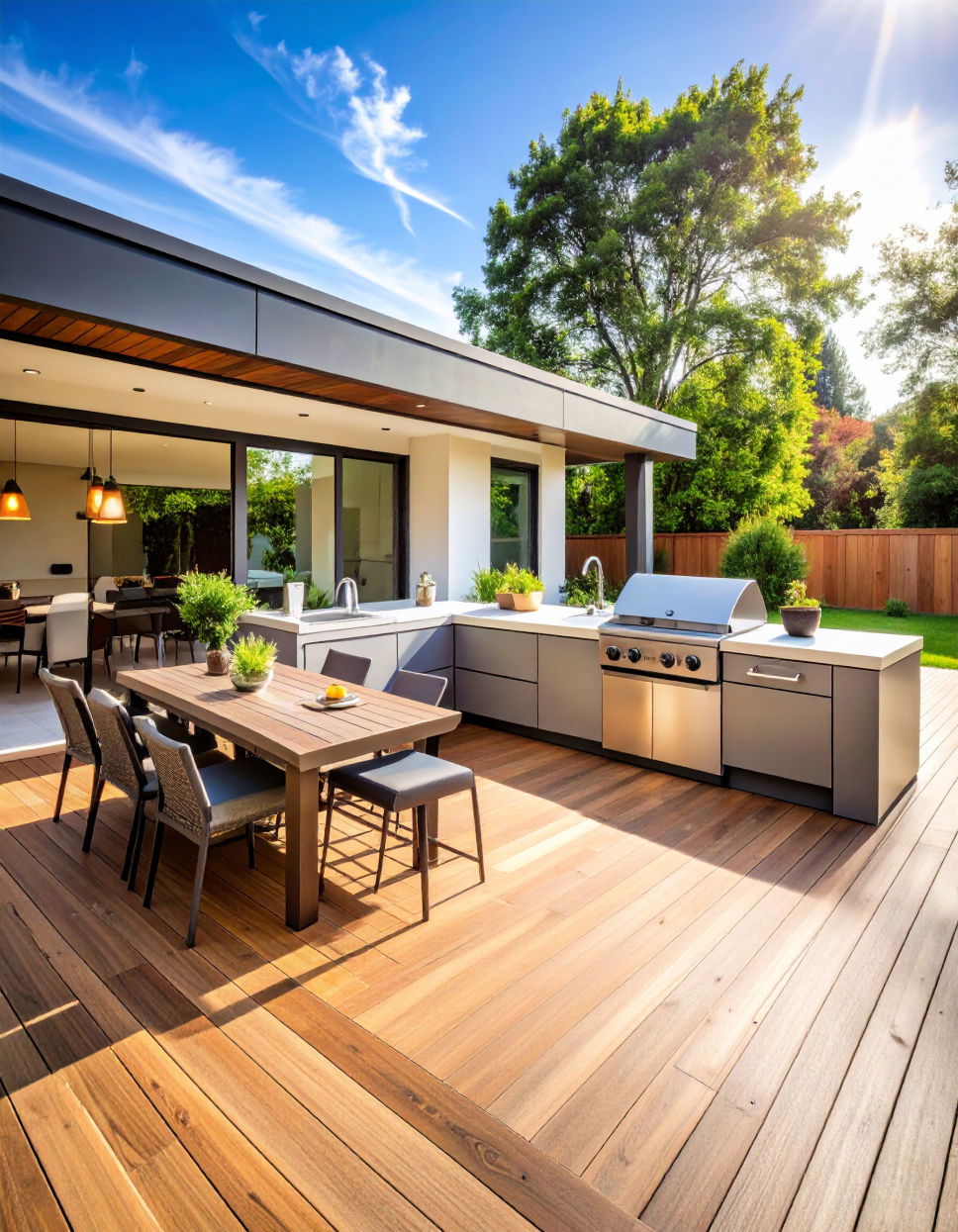 Incorporating an Outdoor Kitchen on Your Large Deck