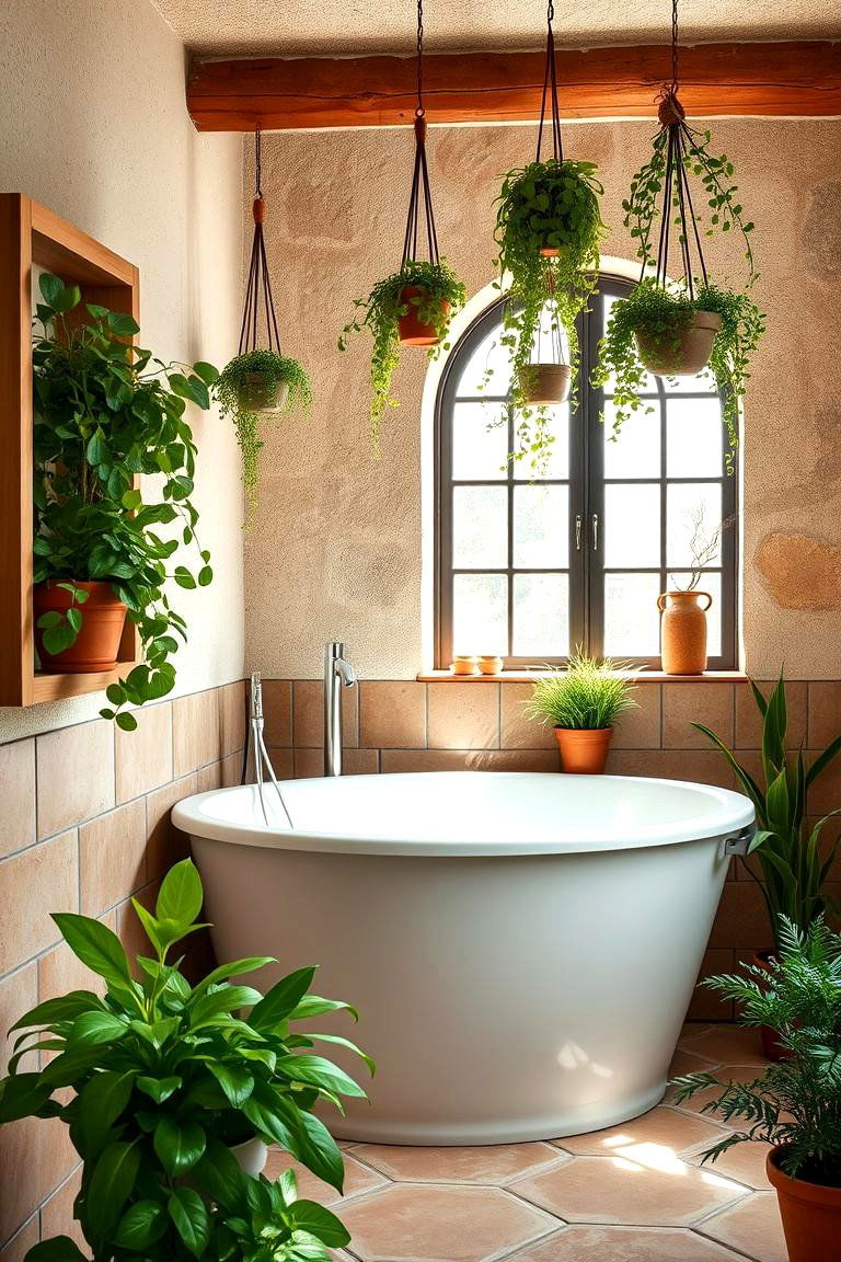 Indoor Garden or Greenery - 25 Tuscan Bathroom Ideas