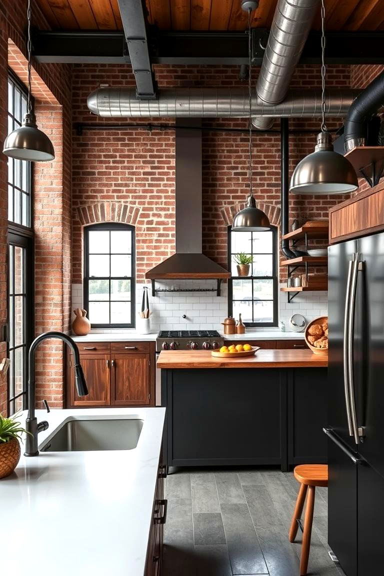 Industrial Accents - 25 Townhouse Kitchen Ideas