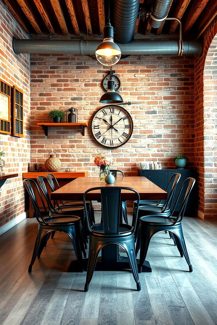 Industrial Chic Accents - 25 Vintage Dining Room Ideas