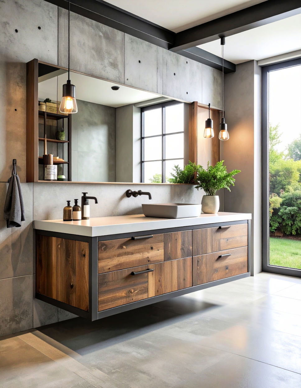 Industrial Floating Vanity