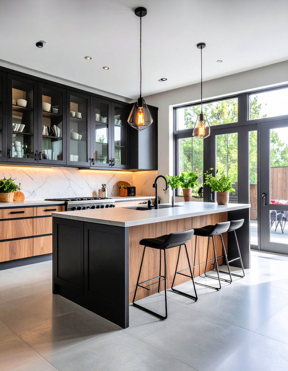 Industrial Style Floor to Ceiling Cabinets