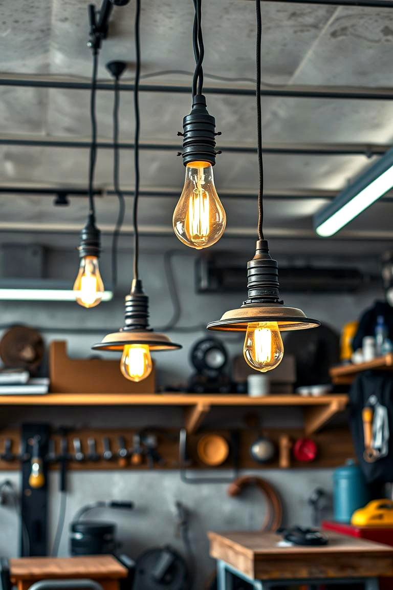 Industrial Style Pendant Lights for a Modern Edge - 25 Garage Lighting Ideas