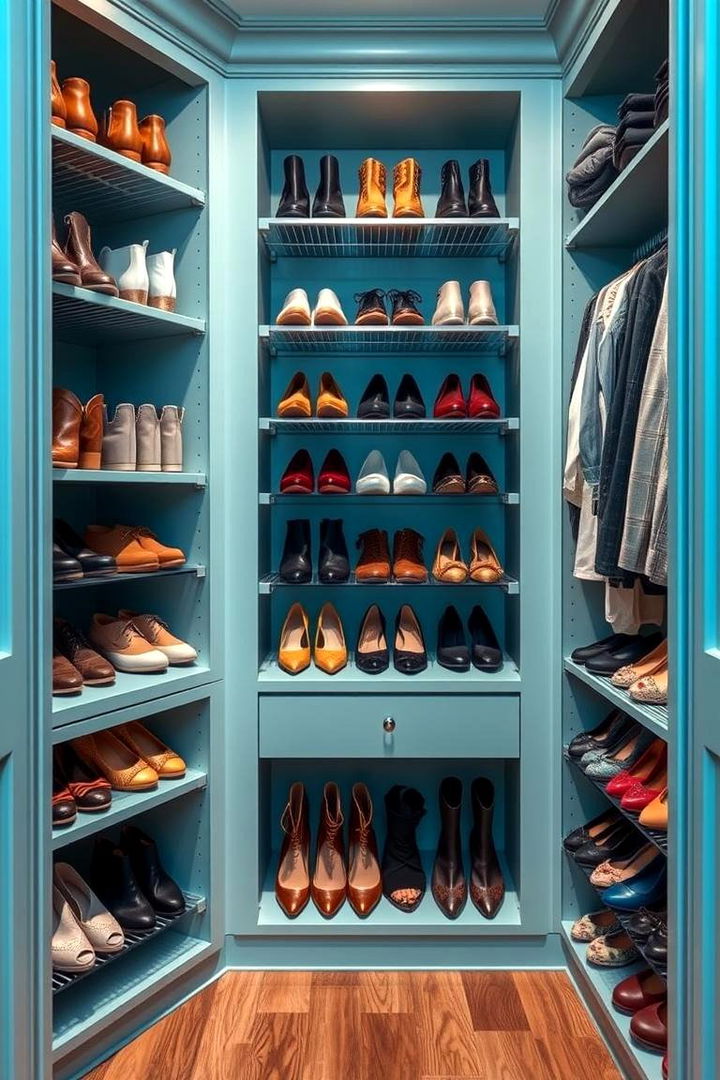Install Built In Shoe Storage - 25 Walk in Closet Ideas