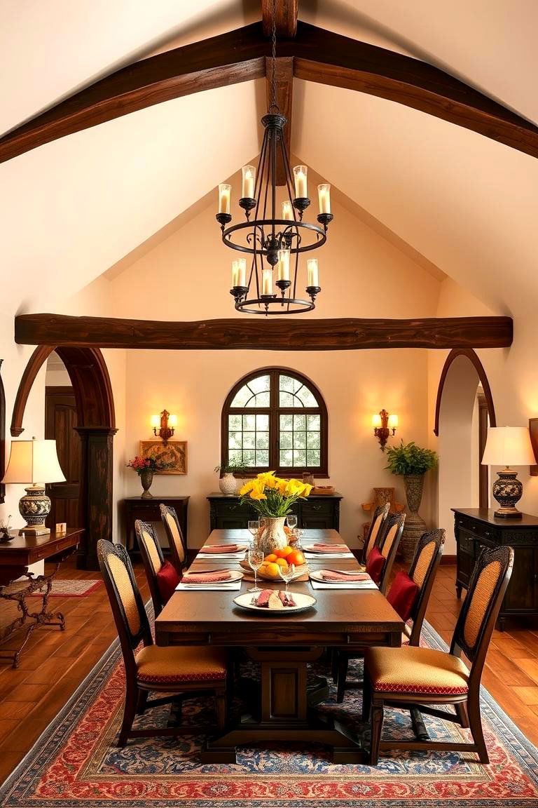 Install Exposed Beams for a Traditional Look - 25 spanish style dining room ideas