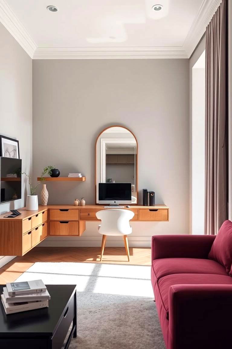 Install Floating Furniture for a Modern Look - 25 Townhouse Interior Design Ideas