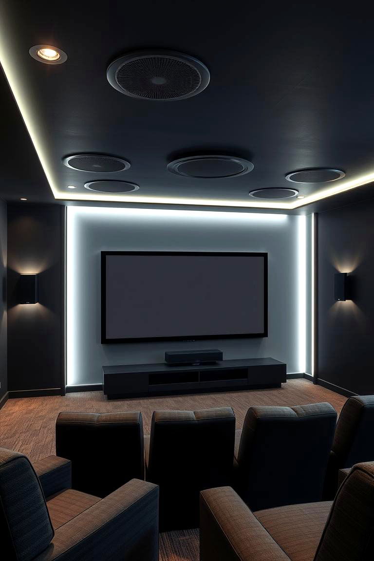 Install In Wall or In Ceiling Speakers - 25 Media Room Ideas