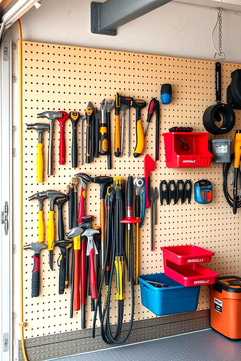 Install Pegboards for Easy Tool Storage - 25 Garage Decor Ideas