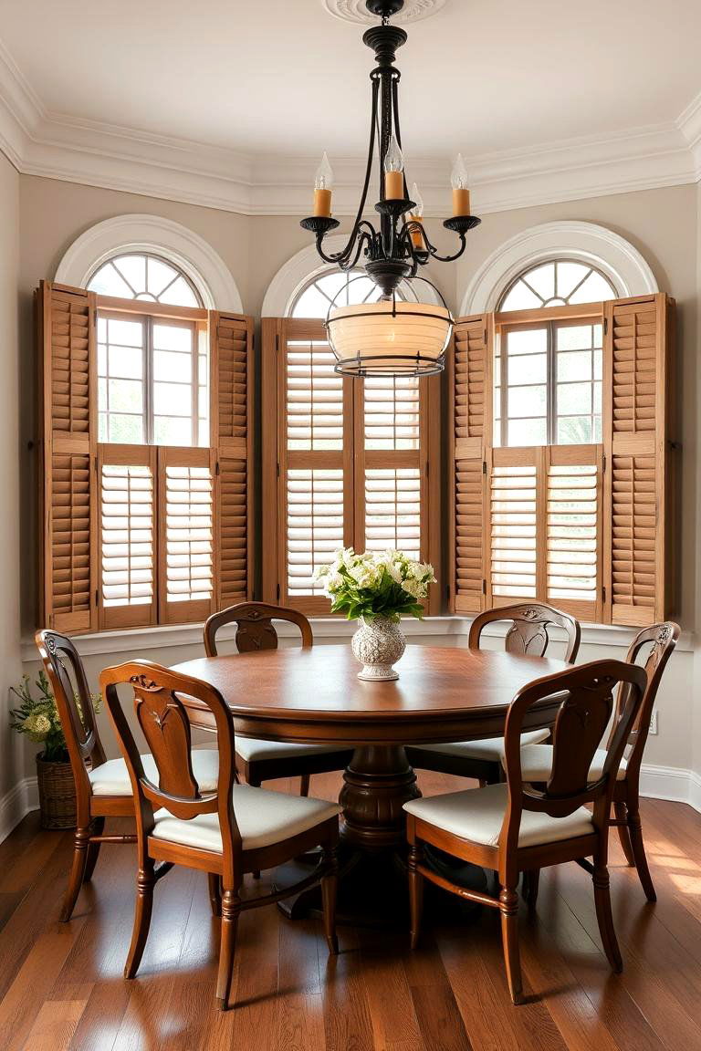 Install Shutters on Windows - 25 French Country Dining Room Ideas
