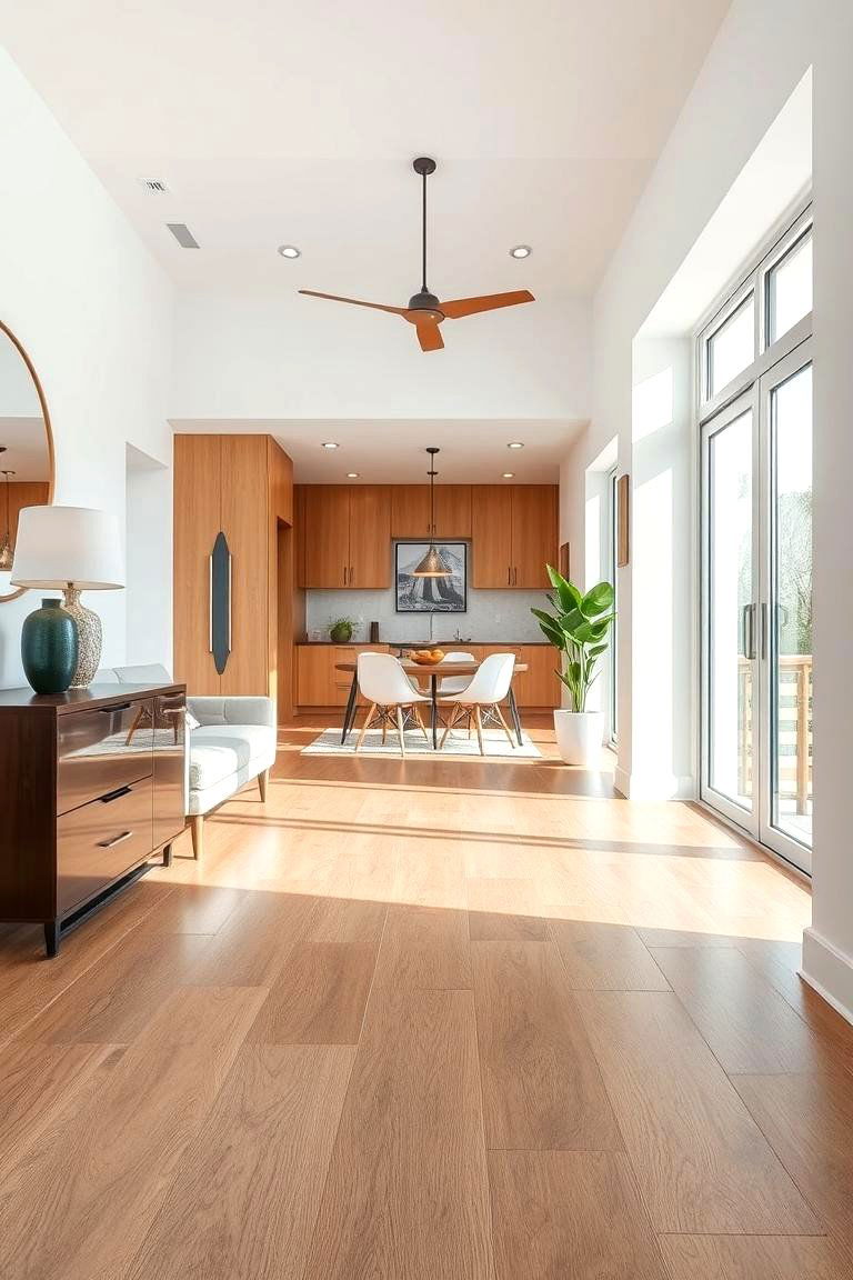 Install Sleek Flooring for a Modern Look - 25 Transitional Interior Design Ideas