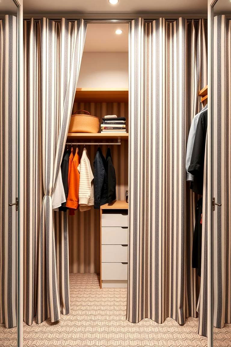 Install Sliding Door Curtains for Seamless Movement - 25 closet curtain ideas