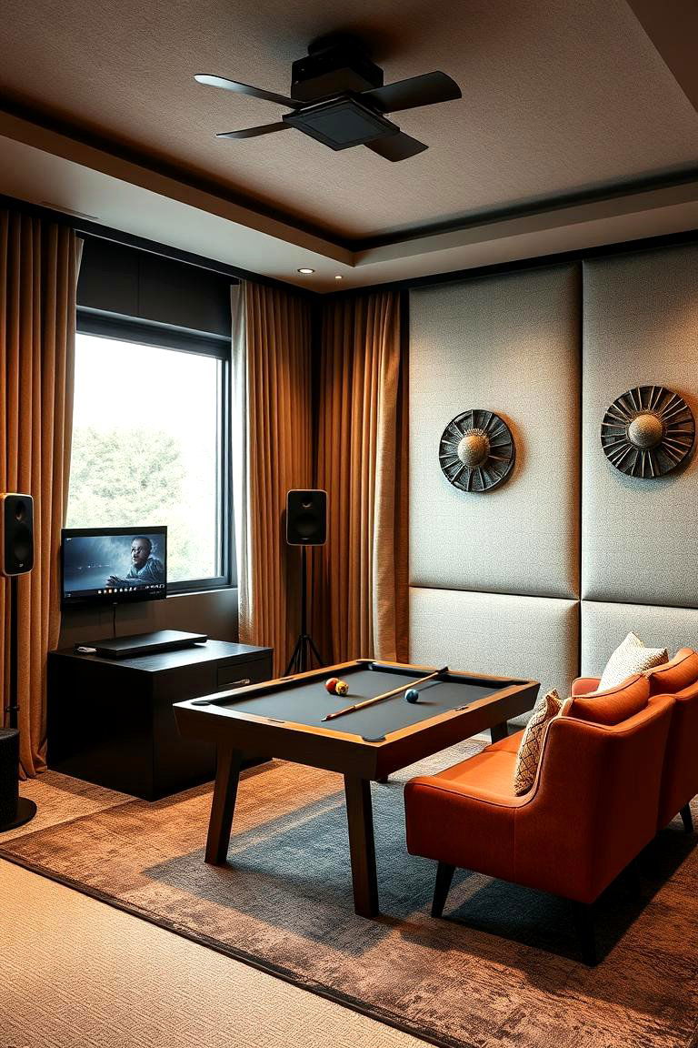 Install Soundproofing for a Quieter Experience - 25 Pool Table Room Ideas