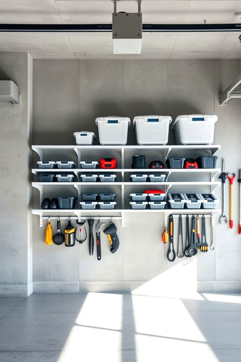 Install Wall Mounted Shelves - 25 Garage Storage Ideas