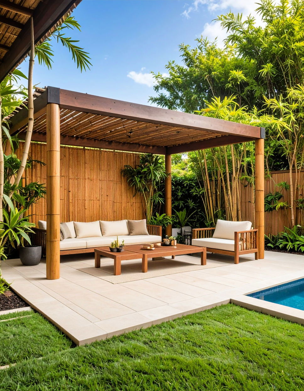 Install a Bamboo Screen for Privacy Tropical Garden Ideas