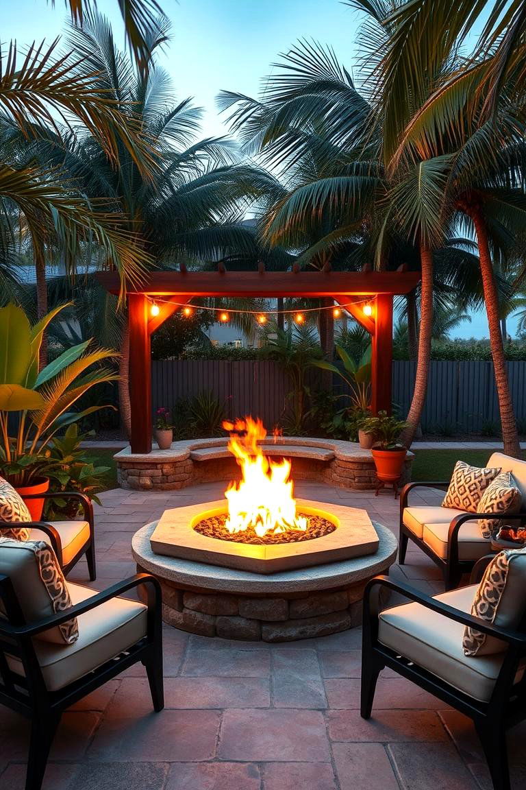 Install a Fire Pit for Cozy Nights - 25 Tropical Patio Ideas