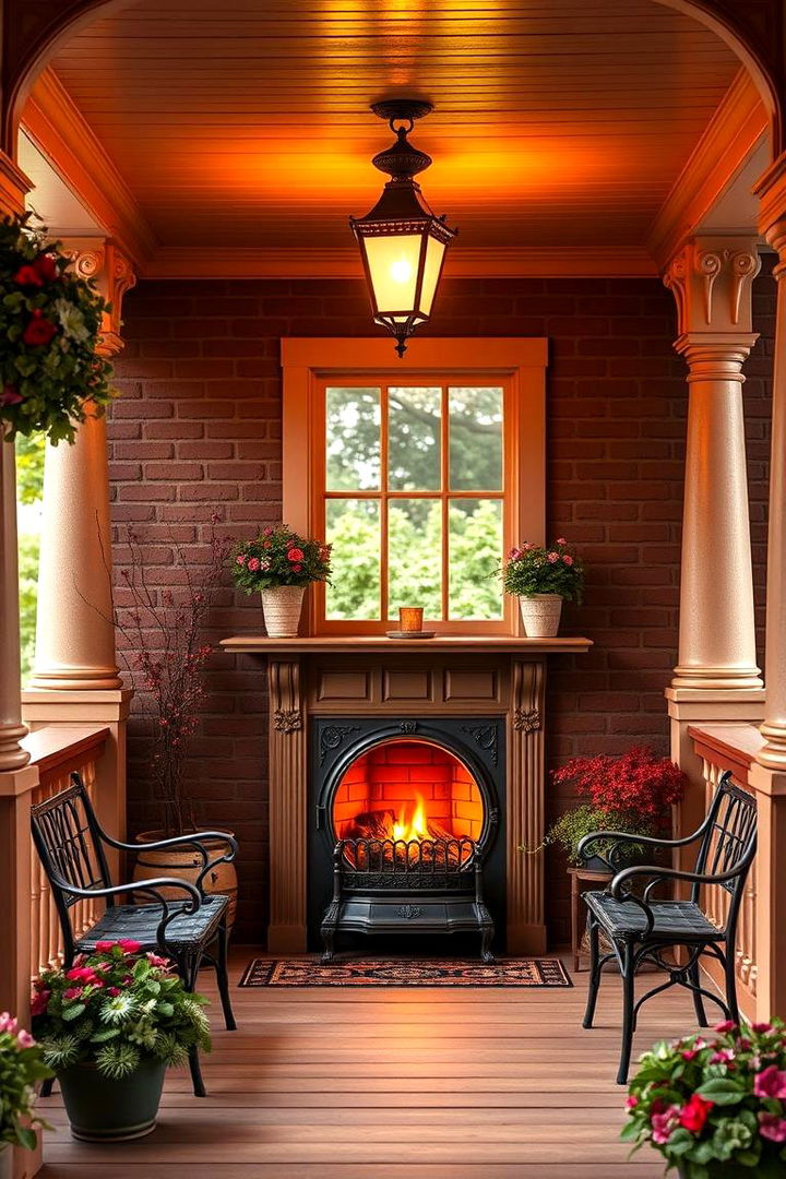 Install a Fireplace for Year Round Enjoyment - 25 Victorian Porch Ideas