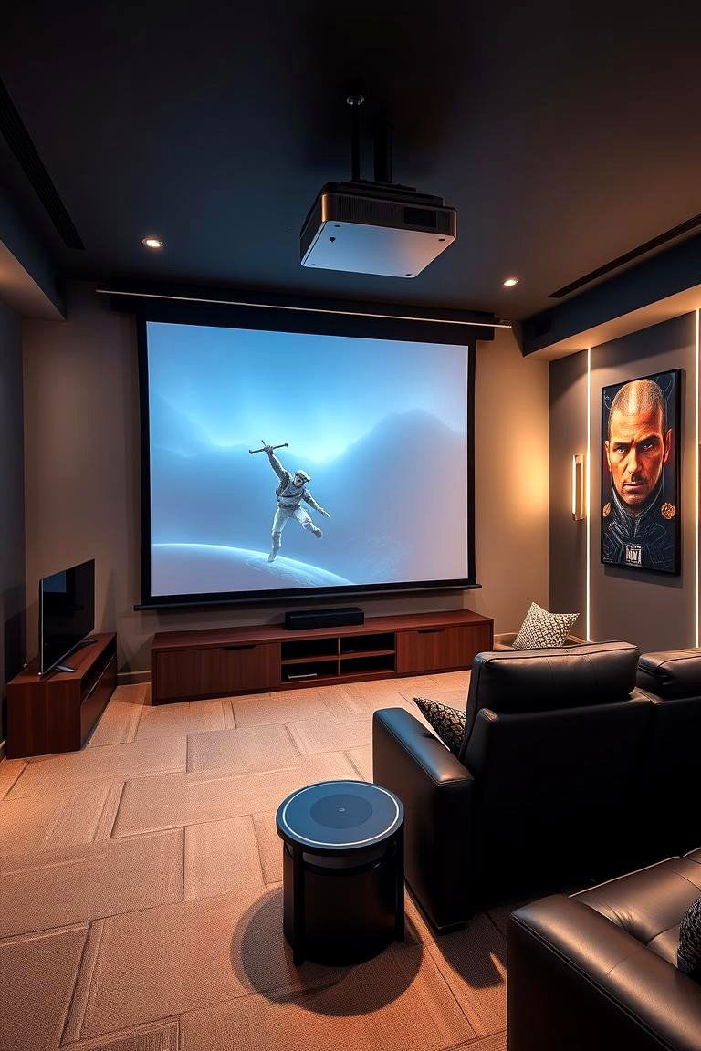 Install a High Quality Projector and Screen - 25 Media Room Ideas