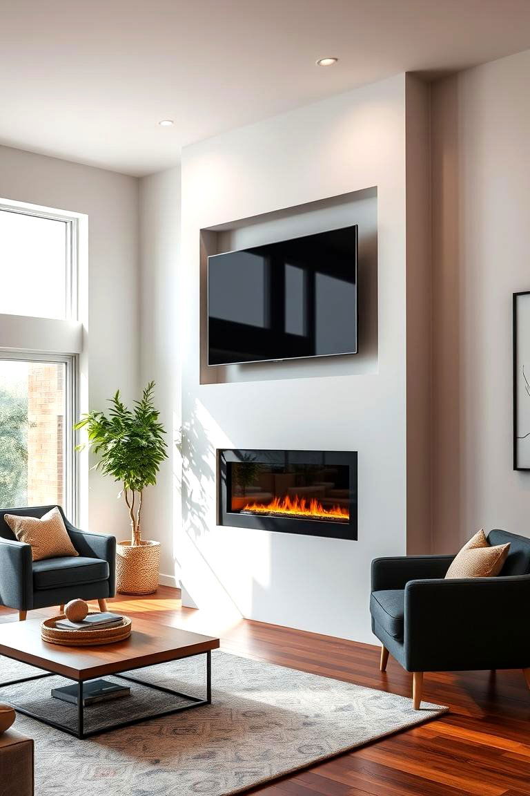Install a Recessed TV Mount - 25 Tv Over Fireplace Ideas
