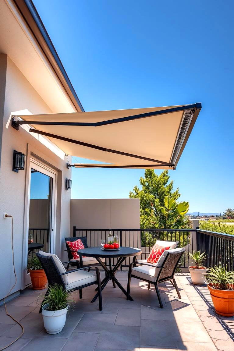 Install a Retractable Awning - 25 Corner Patio Ideas