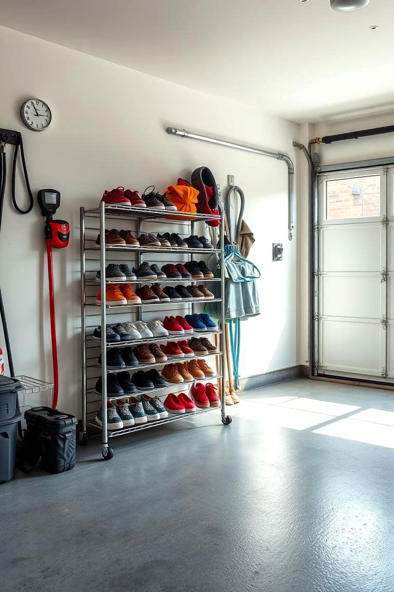 Install a Shoe Rack - 25 Garage Storage Ideas