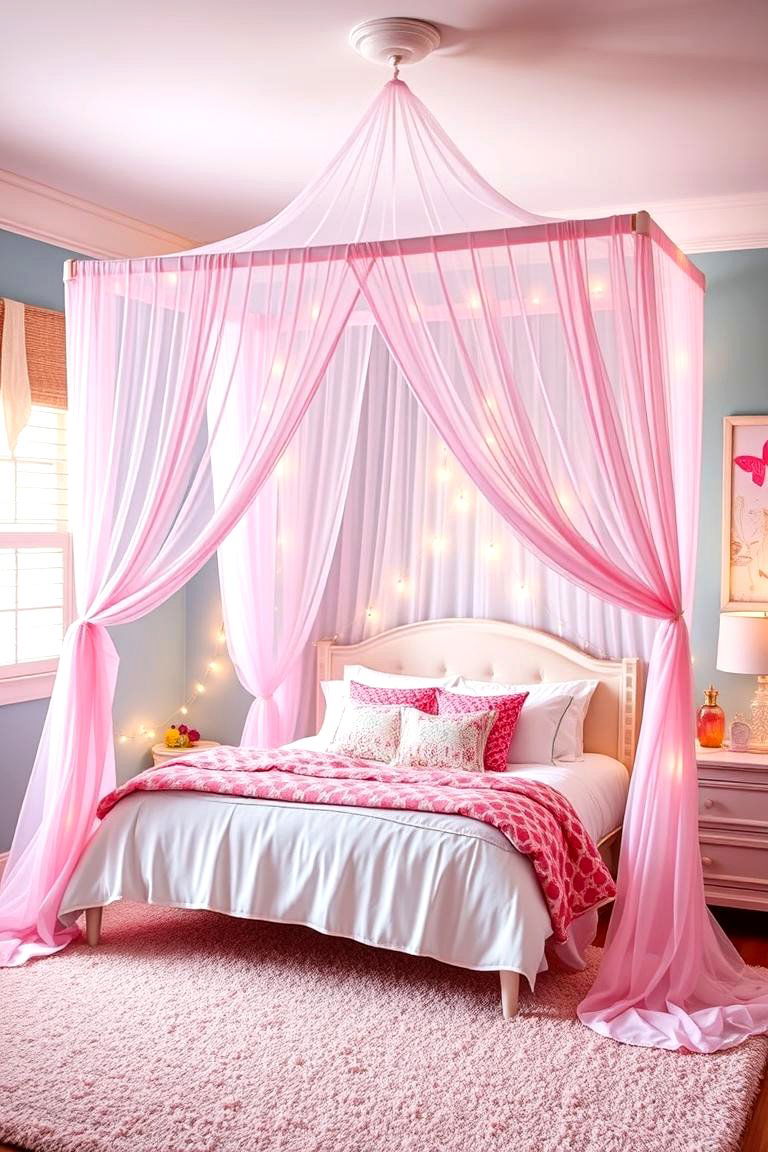 Install a Tented Bed Canopy - 25 Tween Bedroom Ideas