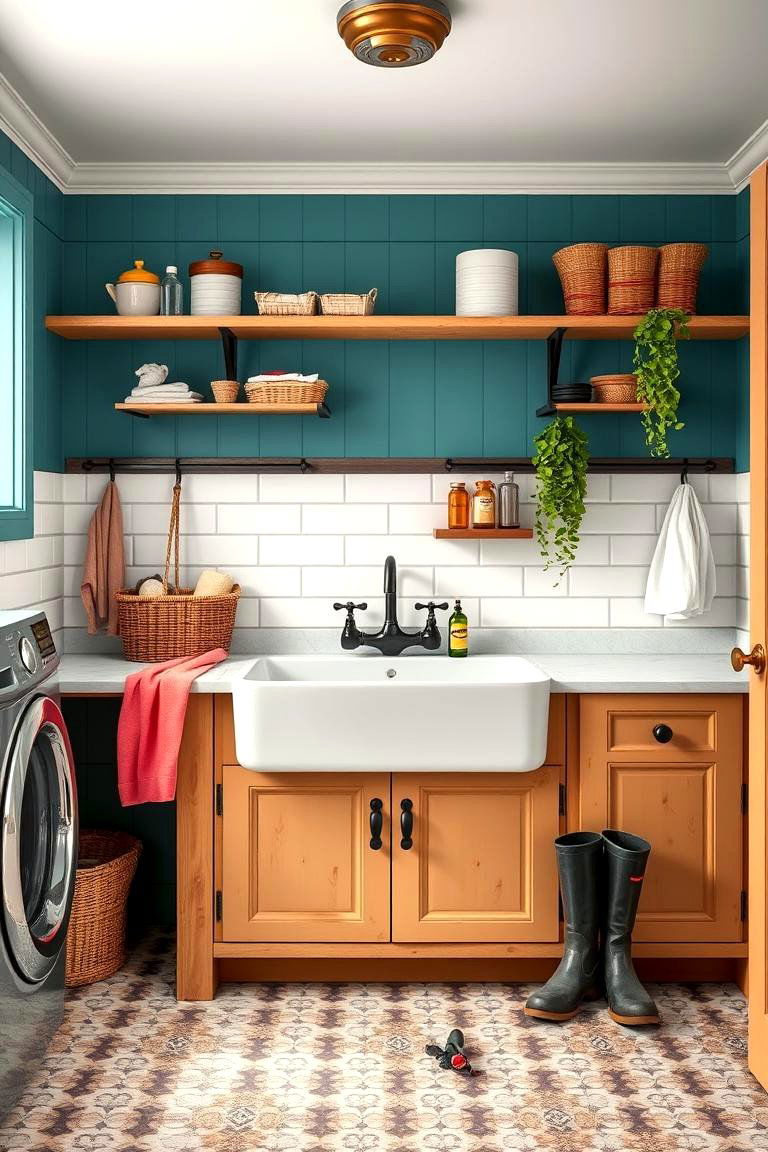 Install a Utility Sink for Extra Functionality - 25 Farmhouse Laundry Room Ideas