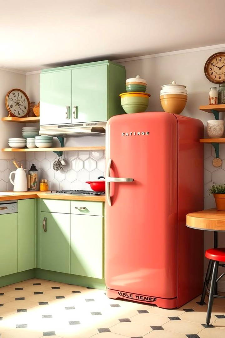 Install a Vintage Style Refrigerator - 25 Vintage Kitchen Ideas