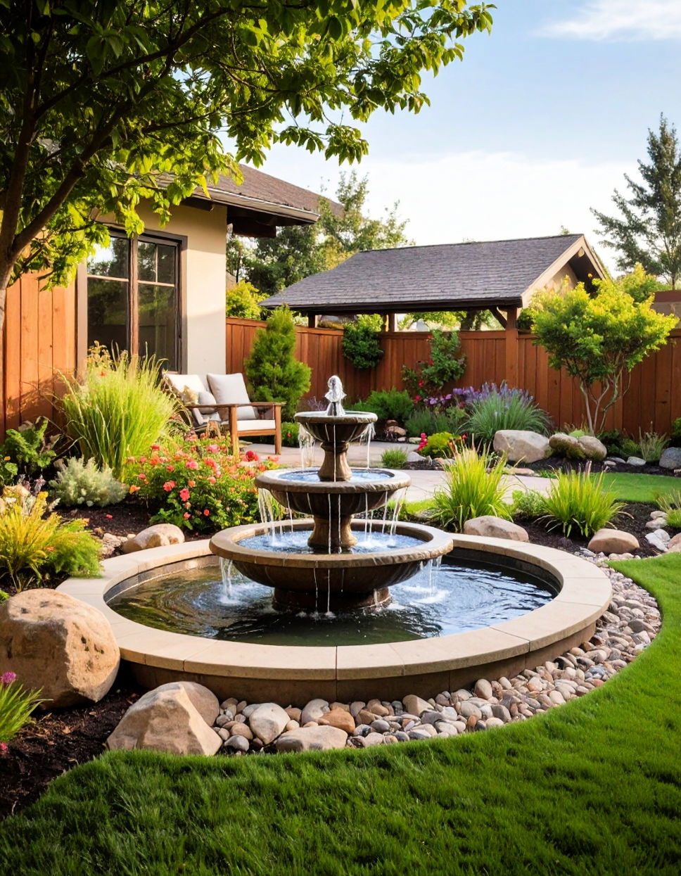 Install a Water Feature for Calming Sounds