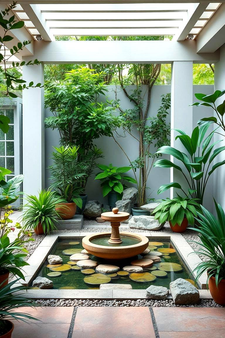 Install a Water Feature for Tranquil Ambiance - 25 Garden Room Ideas