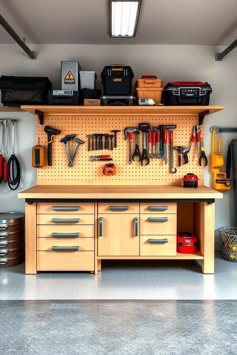 Install a Workbench with Storage - 25 Garage Storage Ideas