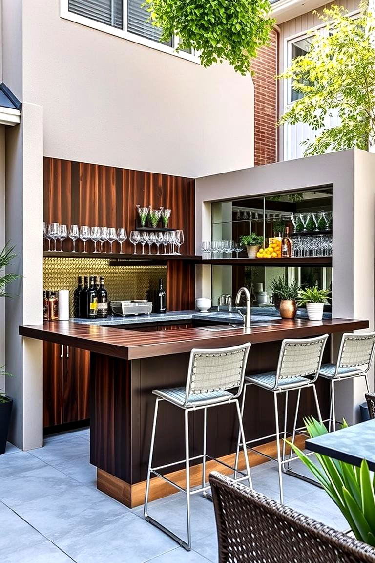 Install an Outdoor Bar - 25 Townhouse Backyard Ideas